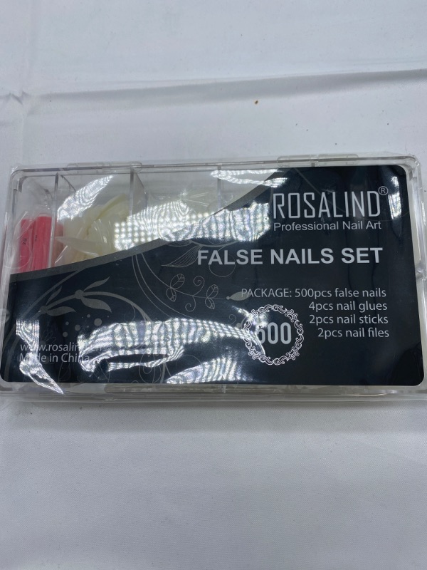 Photo 3 of 500PCS Half Cover False Nails Tips - Acrylic Nail Tips, krofaue 10 Sizes Lady French Style Acrylic Artificial Tip Manicure with Box for Nail Tips Art Salons and Home DIY Nail Files Nail Sticks Nail Glues New