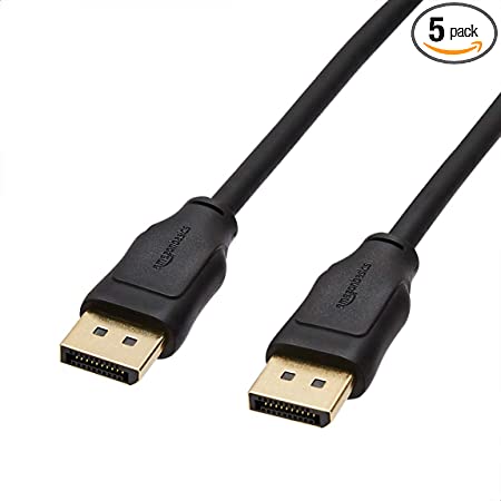 Photo 1 of Amazon Basics  DisplayPort to DISPLAYPORT Display Cable 4K@30Hz - 10 Feet, 5-Pack
