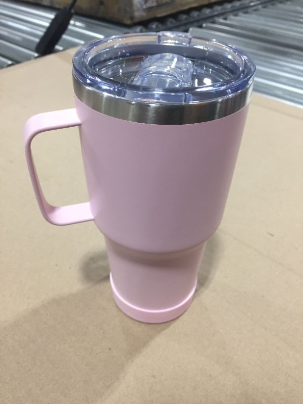 Photo 3 of 30 Oz Stainless Steel Cup,Double Wall Vacuum Insulated Water Tumbler, PINK