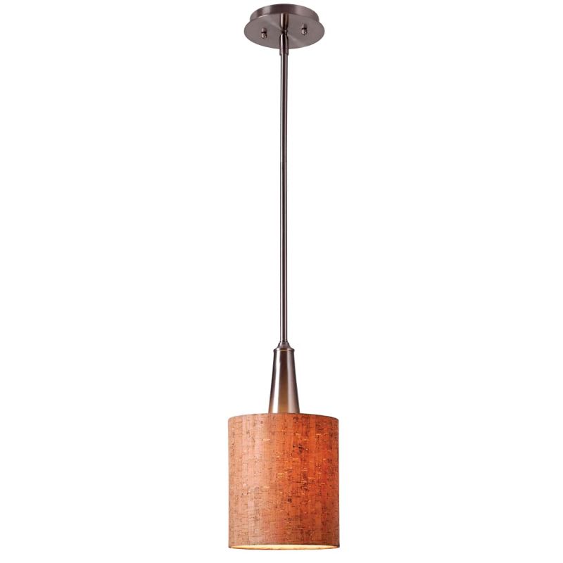 Photo 1 of Kenroy Home Bulletin Single Light 7" Wide Mini Pendant with Brown Wood Shade