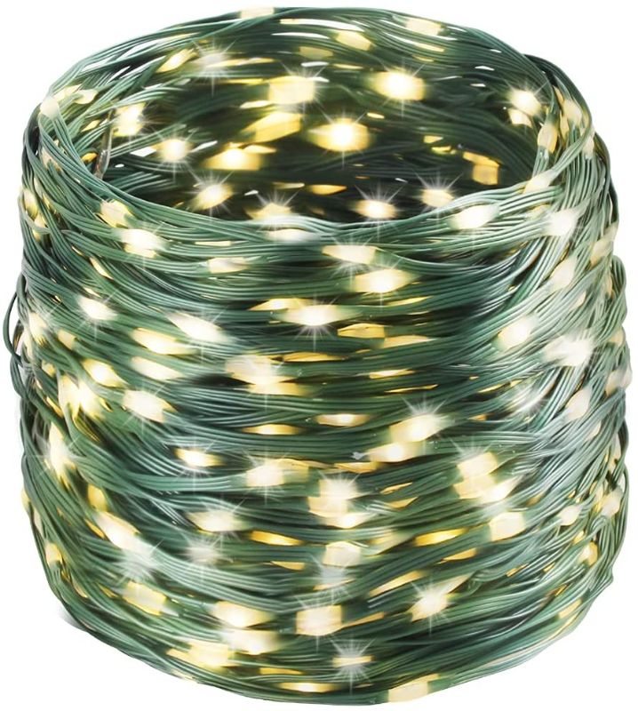 Photo 1 of Tcamp 164FT 500 LED Christmas Lights, 8 Modes Christmas Tree Lights with Timer Memory Function, Green Wire Starry Fairy String Lights for Christmas Tree Halloween Outdoor Indoor Decor (Warm White)
