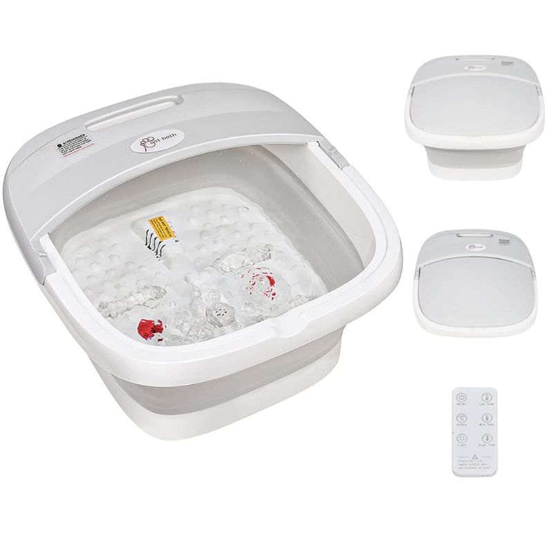 Photo 1 of Foot Spa, LCRUNONE Heated Electric Foot Bath with Heat, Bubbles Massage and Wireless Remote Control, Collapsible Foot Soaking Tub with Shiatsu Massage, for Tired Feet Stress Relief Home Use
