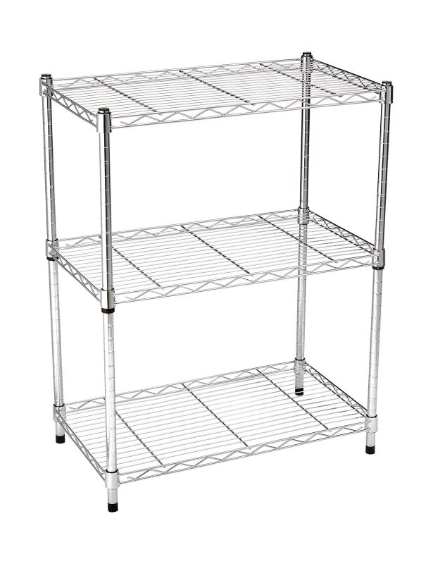 Photo 1 of Amazon Basics 3-Shelf Adjustable, Heavy Duty Storage Shelving Unit (250 lbs loading capacity per shelf), Steel