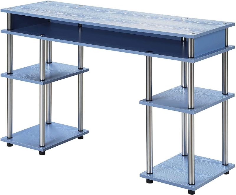 Photo 1 of Convenience Concepts Designs2Go No Tools Student Desk, Blue
