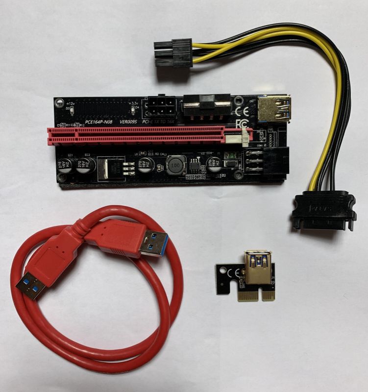 Photo 1 of PCE164P-N08 VER009S PCI-E X1 X16 Riser 6 Pin for Video Card/Graphics Card