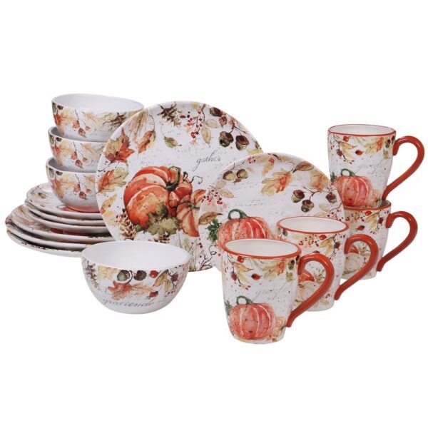 Photo 1 of Certified International Harvest Splash 16-Piece Country/Cottage Multi-Colored Earthenware Dinnerware Set (Service for 4)
