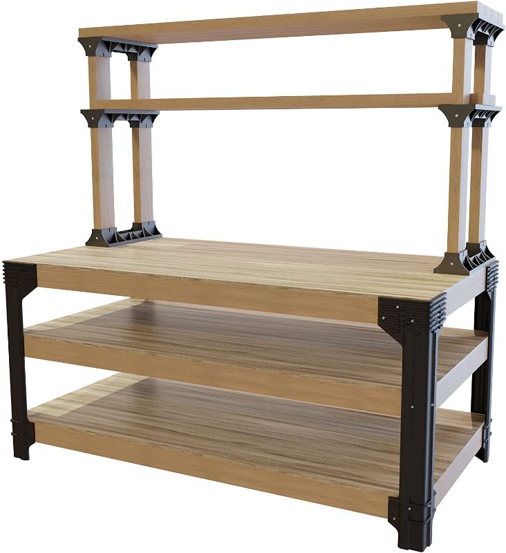 Photo 1 of 2x4basics 90164MI Custom Work Bench and Shelving Storage System, Black, PLASTIC ONLY, WOOD NOT INCLUDED
