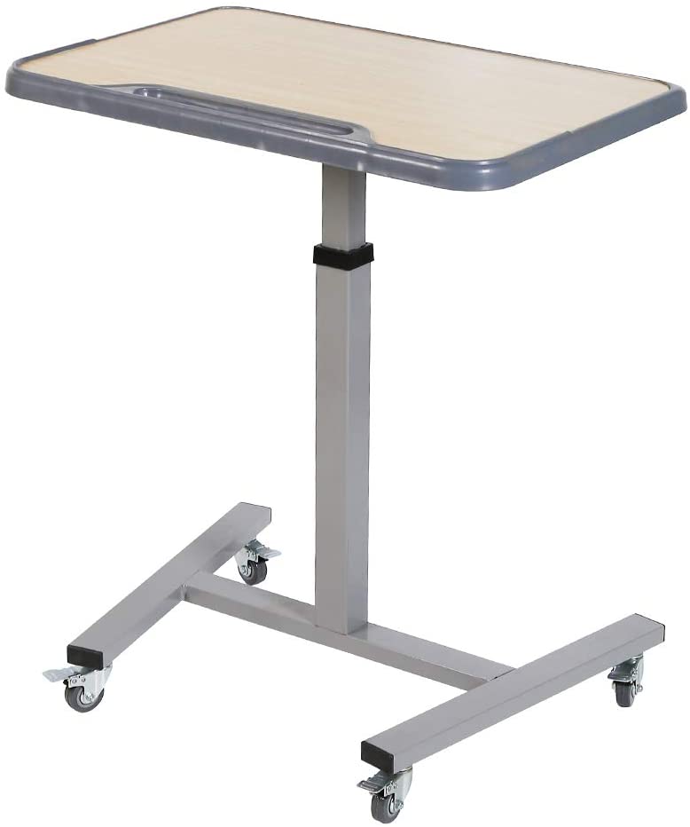 Photo 1 of NEWPUTE Mobile Standing Desk Cart, Height Adjustable Laptop Table (29.5" to 43.3"H), Sit Stand Workstation with Rolling Casters, 28" Wide Gas Spring Lift Mechanism
