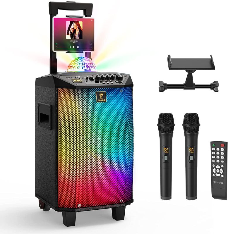 Photo 1 of Wireless Karaoke Machine, TONOR Bluetooth PA System Portable Singing Speaker with Dual Wireless Microphones, Disco Ball for Home Karaoke, Party, Class and Church?K20?
