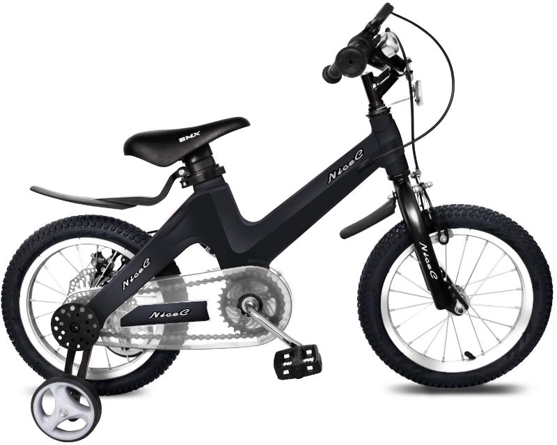 Photo 1 of NiceC BMX Kids Bike with Dual Disc Brake for Boy and Girl 14 inch Training Wheels, BLACK
