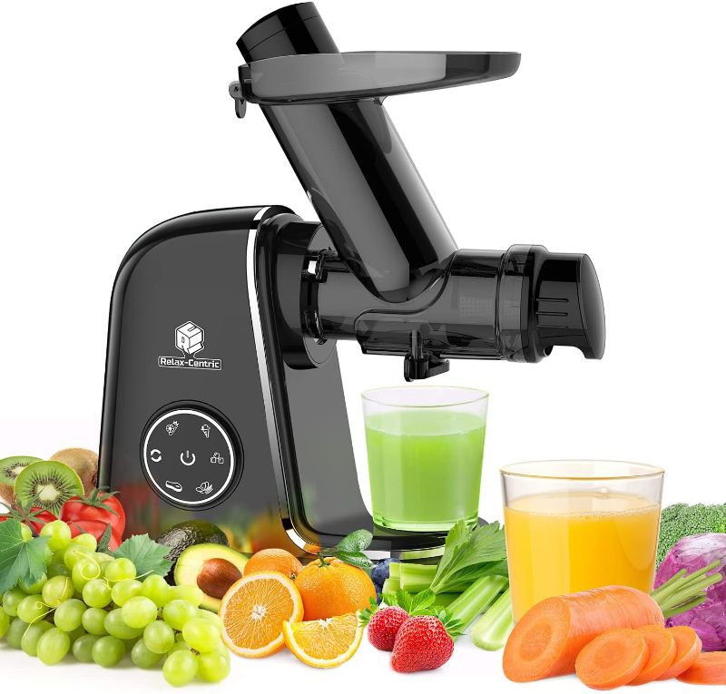 Photo 1 of Relax centric —— slow juicer, juicer, cold press juicer extractor, quiet motor, slow chew juicer with brush and recipes-black
