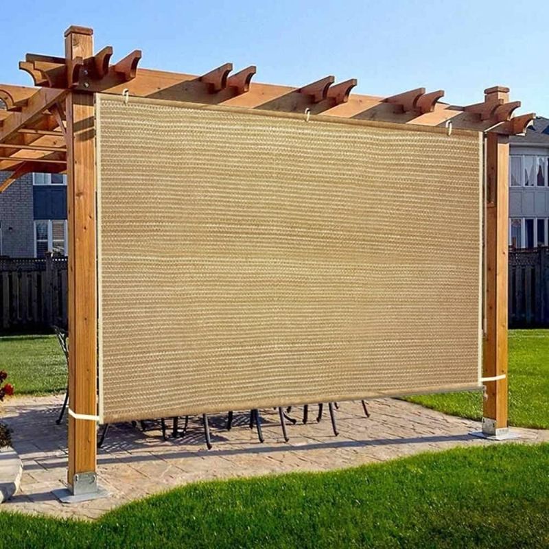 Photo 1 of Easy2Hang EZ2hang Alternative Solution for Roller Shade,Side Shade Wall for Pergola, Porch, Canopy or Gazebo 4' x 6', Wheat