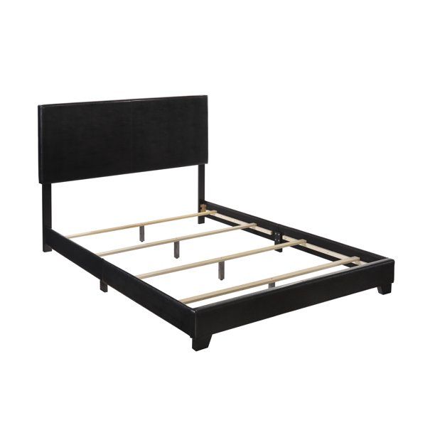 Photo 1 of Crown Mark Erin Faux Leather Bed, Black, Full