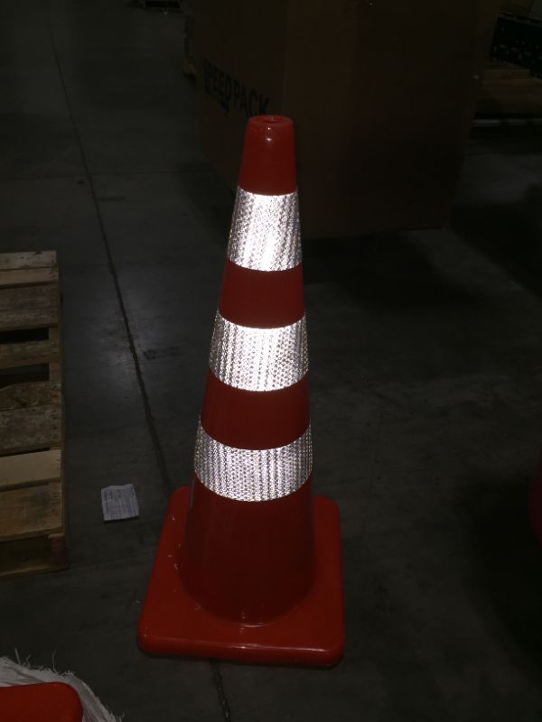 Photo 1 of  Heavy Duty 3 Ft Tall Orange Reflective Stripes Traffic Safety Cones Parking Road Hazard Emergency Construction