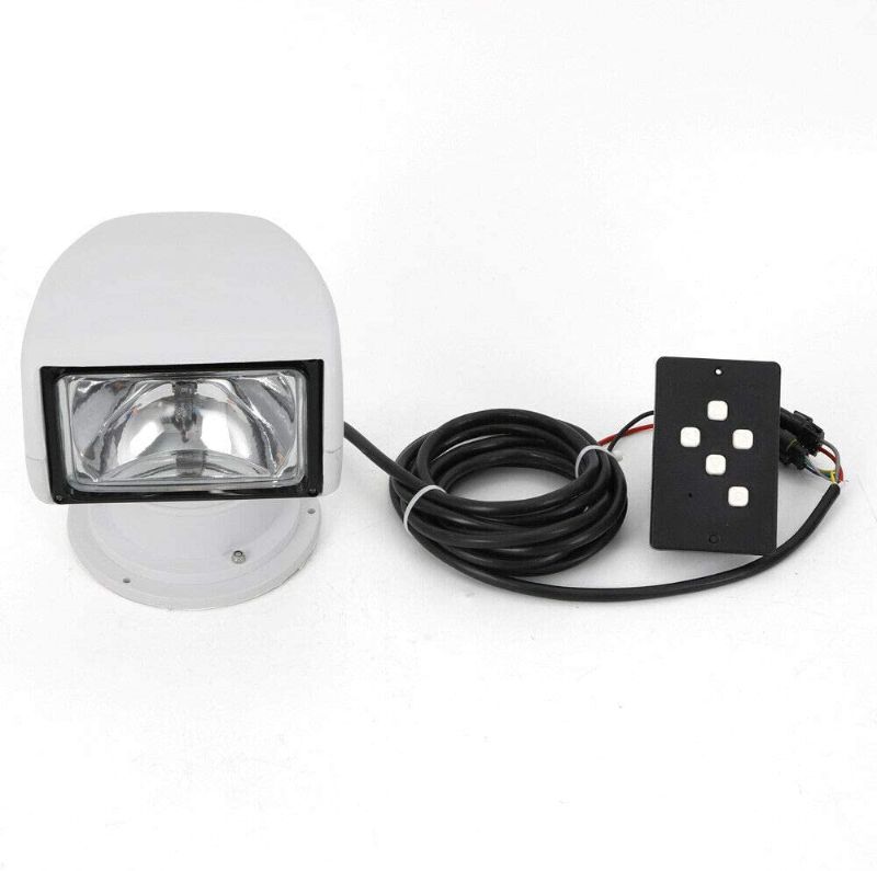 Photo 1 of Remote Control Spotlight for Boat Truck Car Marine Remote Searchlight 12V 100W White Waterproof Spotlight 360 Degree Rotate Omnibearing Lighting (White)