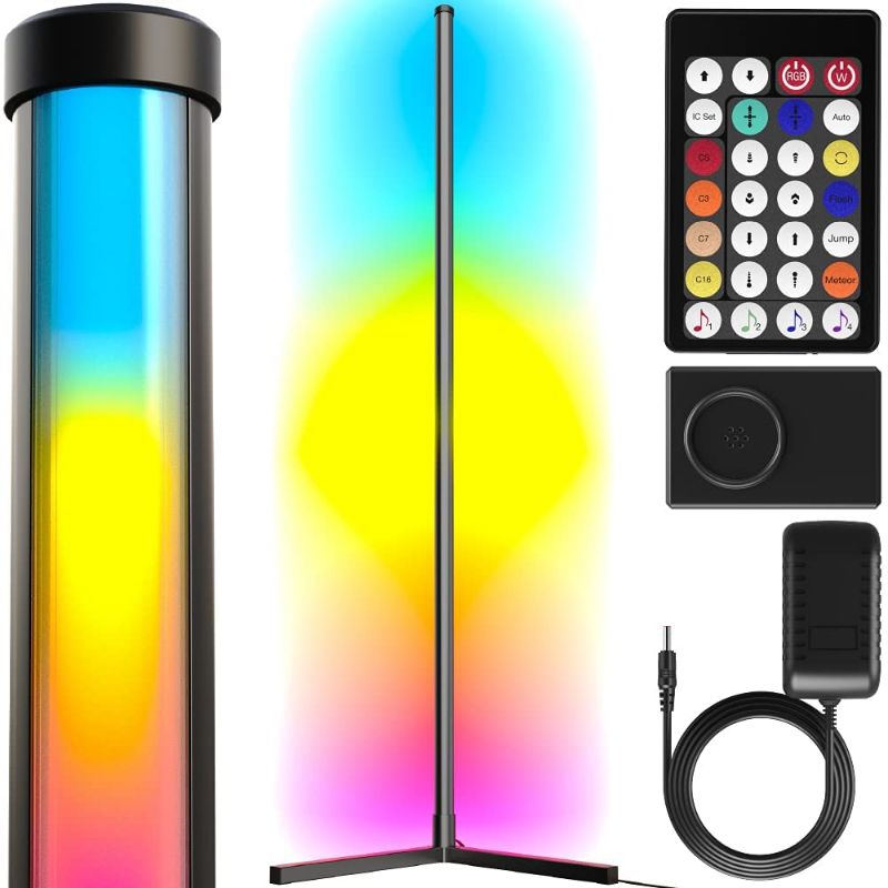 Photo 1 of Corner Lamp RGB 61” Tall Lamp Corner Floor Lamp - Corner Light Color Changing Lamp RGB Floor Lamp - LED Lamps Corner LED Light - Led Corner Light Led Corner Floor Lamp Color Changing Floor Lamp