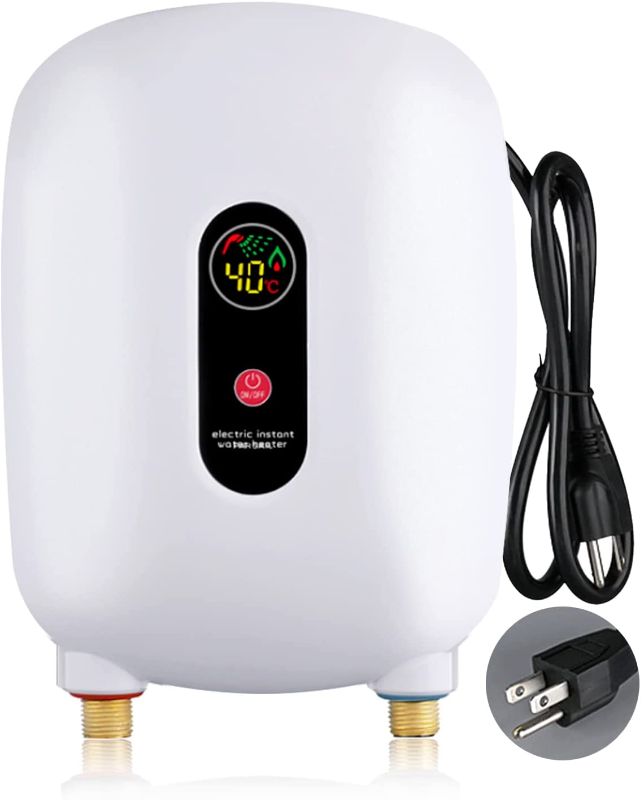 Photo 1 of Mini-Tankless Water Heater, 3000W 110V One-click Heating, Electric Instant Water Heater with Overheating Protection by Folconauto, ROSE GOLD
