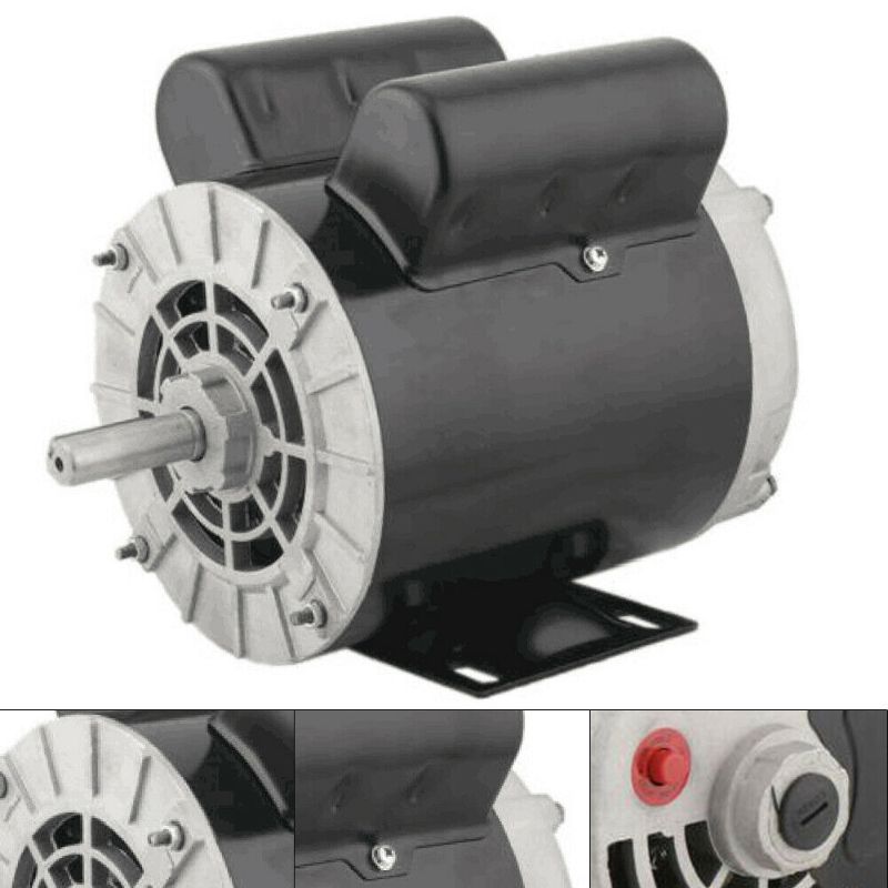 Photo 1 of 2 HP SPL Air Compressor Electric Motor Single Phase 3450RPM 5/8" Shaft 120/240V
