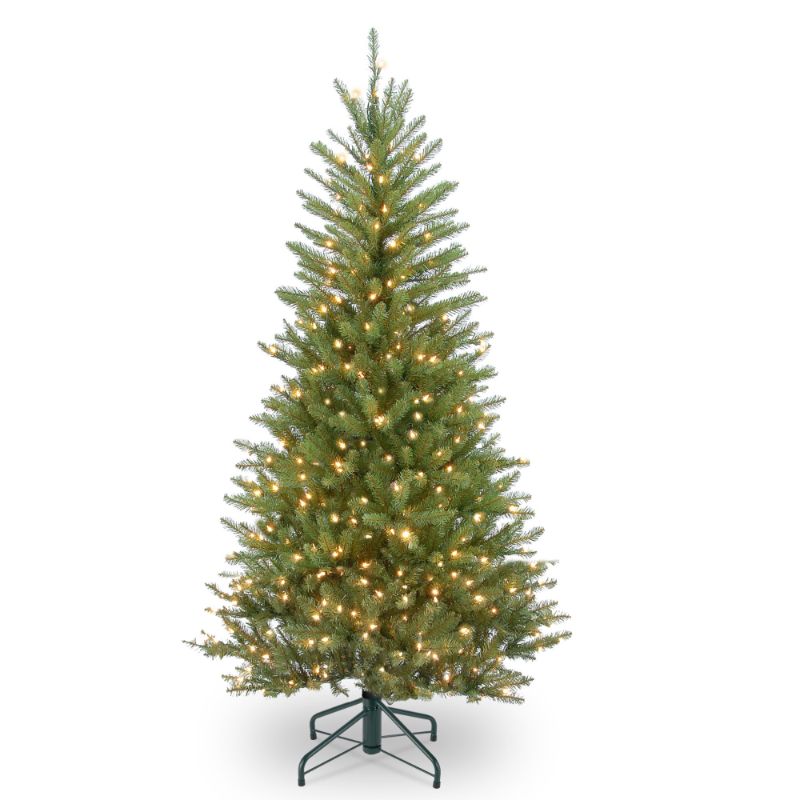 Photo 1 of 4.5' Pre-lit Dunhill Fir Slim Artificial Christmas Tree – Clear Lights