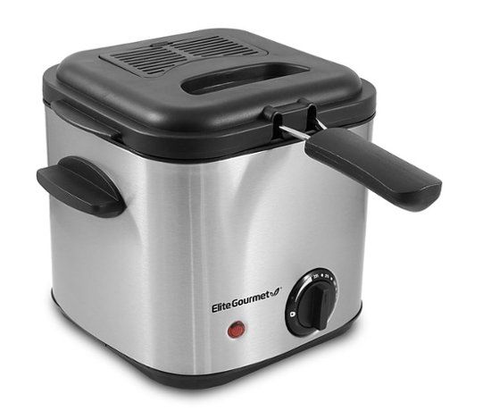 Photo 1 of Elite Gourmet - 1.5Qt. Deep Fryer - Stainless Steel
