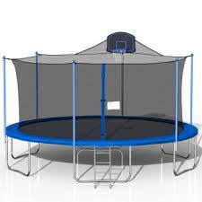 Photo 1 of 16ft Round Trampoline for Kids with Safety Enclosure Net, Ladder and Basketball, BOX 1 OF 3 ONLY, MISSING OTHER BOXES IN SET