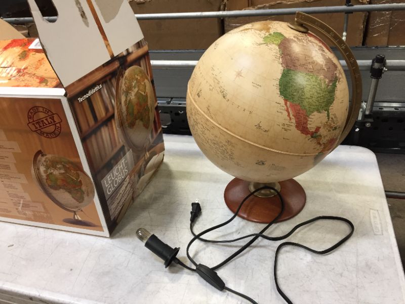 Photo 2 of Waypoint Geographic Light Up Globe - Journey 12" Illuminated Antique Ocean Style World Globe with Wood Stand for Desk, Office, Home Decor - 1000s of Up to Date Places and Points of Interest