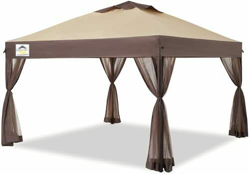 Photo 1 of CROWN SHADES Pop up Canopy Tent Pro 11' x 11' Instant Shelter with Wheeled Case, BEIGE