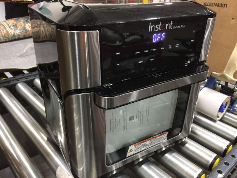 Photo 4 of Instant Vortex Plus 10 Quart Air Fryer, Rotisserie and Convection Oven, Air Fry, Roast, Bake, Dehydrate and Warm, 1500W, Stainless Steel and Black
