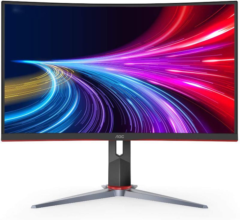 Photo 1 of AOC C27G2Z 27" Curved Frameless Ultra-Fast Gaming Monitor, FHD 1080p, 0.5ms 240Hz, FreeSync, HDMI/DP/VGA, Height Adjustable, Black, 27" FHD Curved
