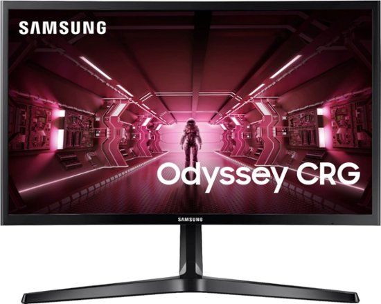 Photo 1 of Samsung - Odyssey Gaming CRG5 Series 24” LED Curved FHD FreeSync monitor - Black
