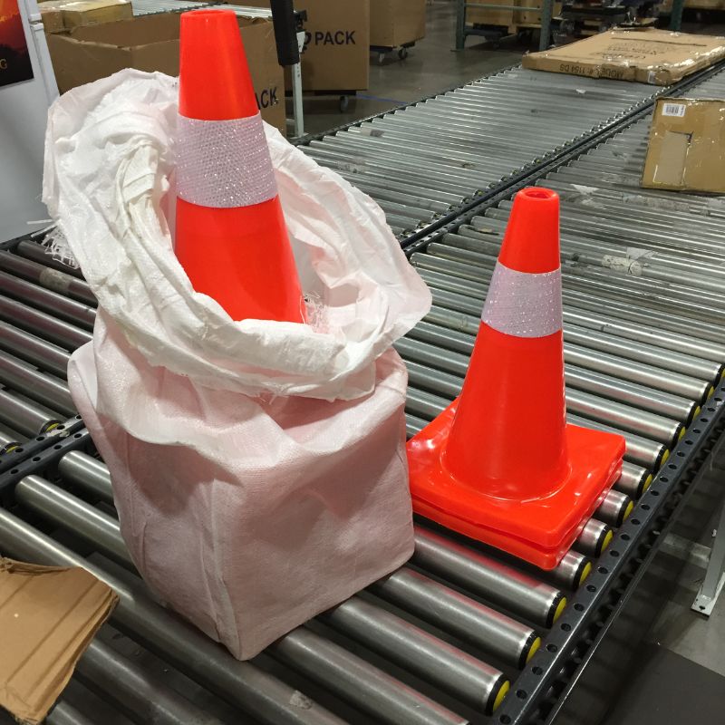 Photo 2 of 12 Pcs Traffic Safety Road Cones - 18 Inch Orange Traffic Parking Cons with Reflective Colla