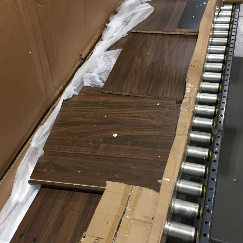 Photo 1 of 70" Mid Century Modern TV Stand with Middle Glass Shelf - Dark Walnut