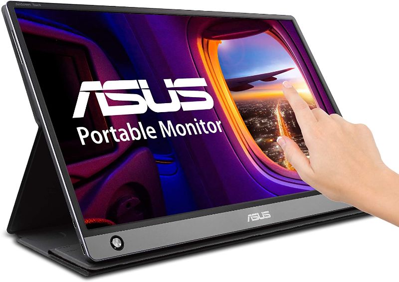 Photo 1 of ASUS ZenScreen MB16AMT 15.6" Full HD Portable Monitor Touch Screen IPS Non-glare Built-in Battery and Speakers Eye Care USB Type-C Micro HDMI w/ Foldable Smart Case