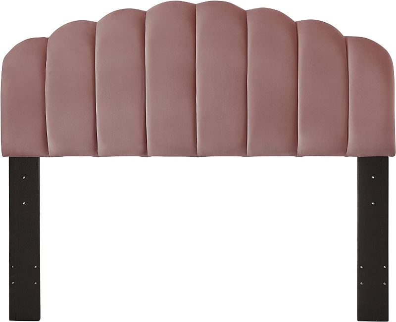 Photo 1 of Ball & Cast Tufted Velvet Upholstered Headboard Channel, Queen Full Size Bed Adjusted Height 42-50 inch, Rose