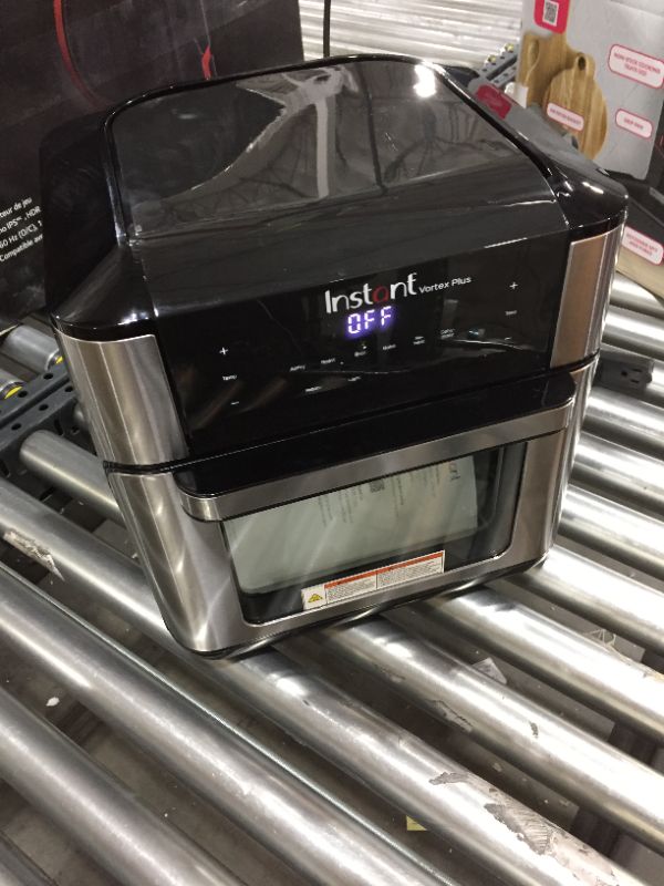 Photo 2 of Instant Vortex Plus 10 Quart Air Fryer, Rotisserie and Convection Oven, Air Fry, Roast, Bake, Dehydrate and Warm, 1500W, Stainless Steel and Black