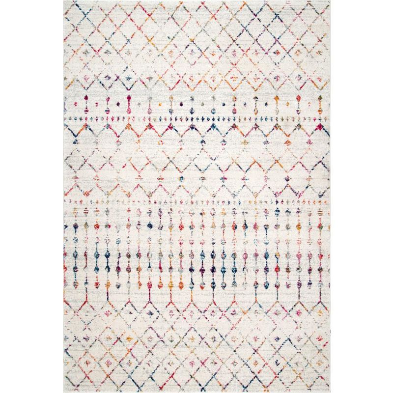 Photo 1 of Blythe Modern Moroccan Trellis Light Multi 10 ft. x 13 ft. Area Rug