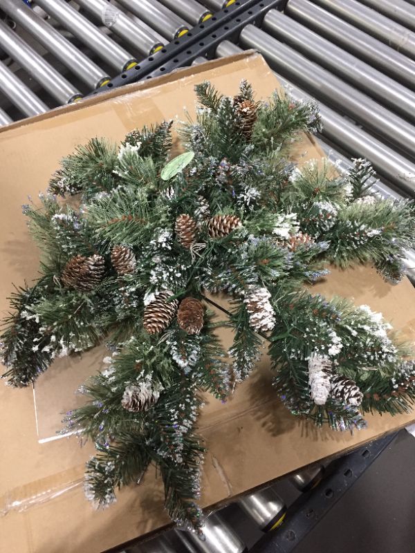 Photo 2 of CC Christmas Decor 32" Pre-Lit Glittery Bristle Pine Snowflake - LED Lights Battery Operated