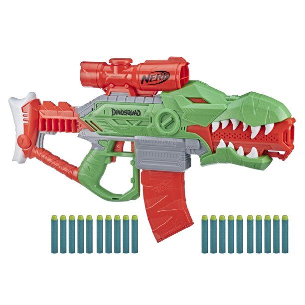 Photo 1 of Nerf DinoSquad Rex-Rampage Motorized Dart Blaster, 10-Dart Clip, 20 Nerf Darts