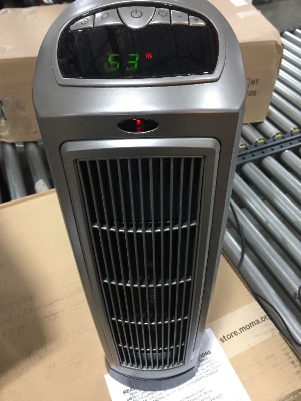 Photo 3 of Lasko 1500W Portable Oscillating Ceramic Space Heater Tower with Digital Display