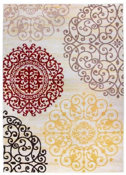 Photo 1 of Contemporary Floral Cream 7 ft. 10 in. x 10 ft. Indoor Area Rug