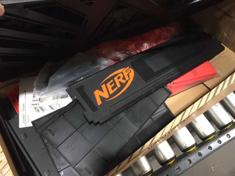 Photo 1 of NERF Elite Blaster Rack - Storage for up to Six Blasters, Including Shelving and Drawers Accessories, Orange and Black