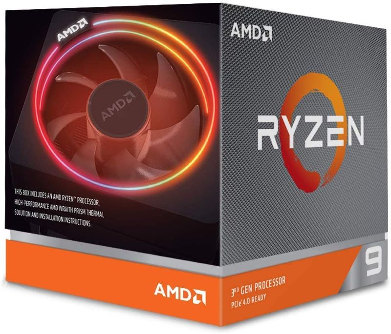 Photo 1 of AMD Ryzen 9 3900X 12-core, 24-thread unlocked desktop processor with Wraith Prism LED Cooler
