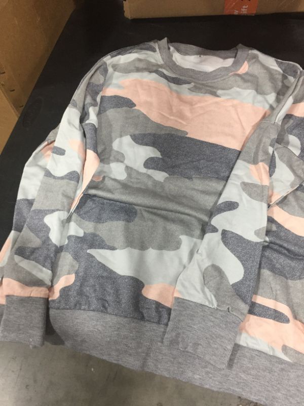 Photo 1 of Womens (L) Pink Camo Pullover Sweater