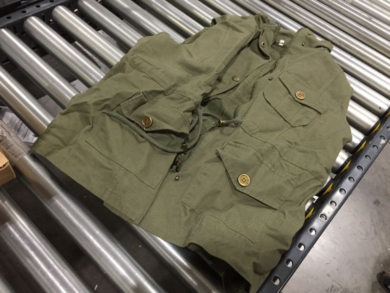 Photo 1 of SIZE L OLIVE ZIPPER VEST WITH POCKETS