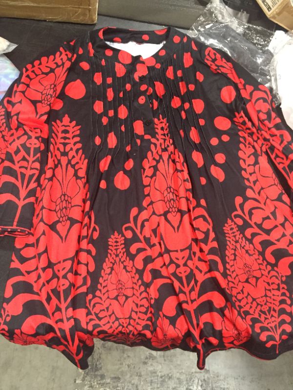 Photo 1 of Womens (L)  Black & Red Long Sleeve Blouse