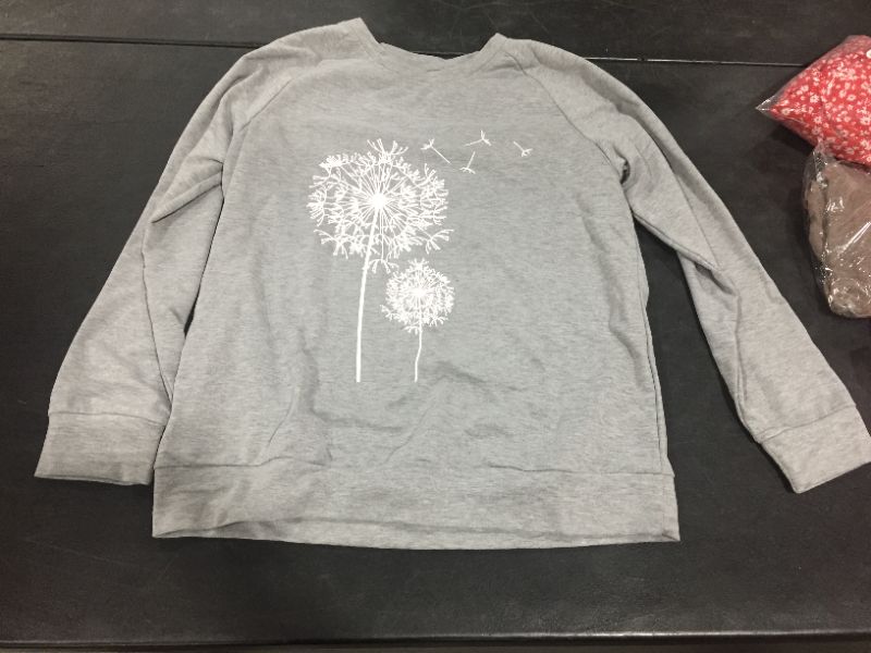 Photo 1 of Women Dandelions O-Neck Print Blouse Tops Long Sleeve Sweatshirt size L
