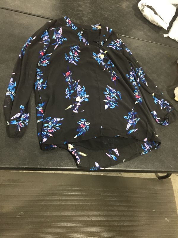 Photo 1 of women's black flower blouse size XL