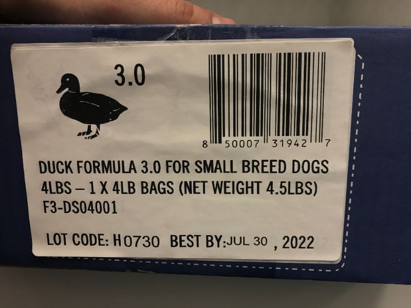 Photo 2 of Coast and Range Duck Formula 4lb Small Breed Dogs Best By July 30 2022