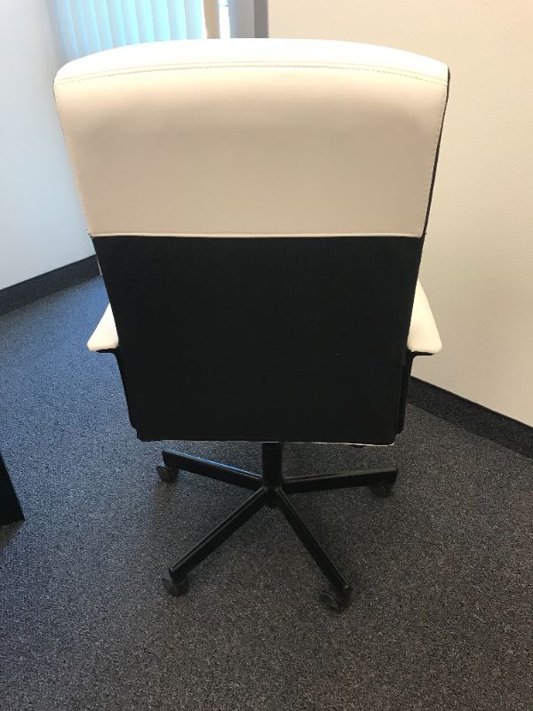 Photo 1 of White and Black Rolling Office Chair