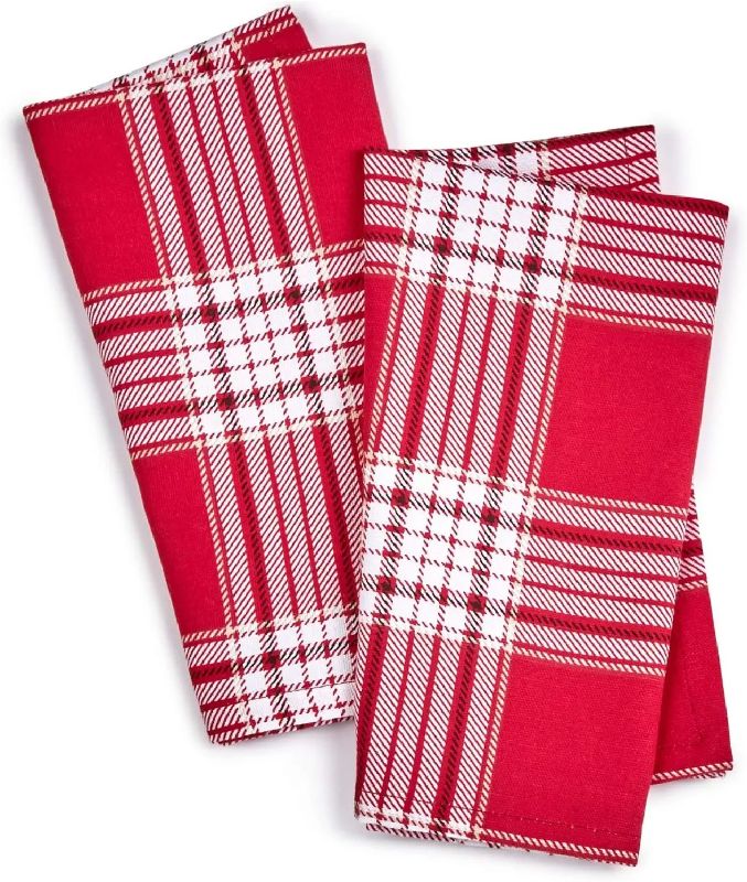 Photo 1 of Martha Stewart Collection Red Plaid Napkins Set of 2